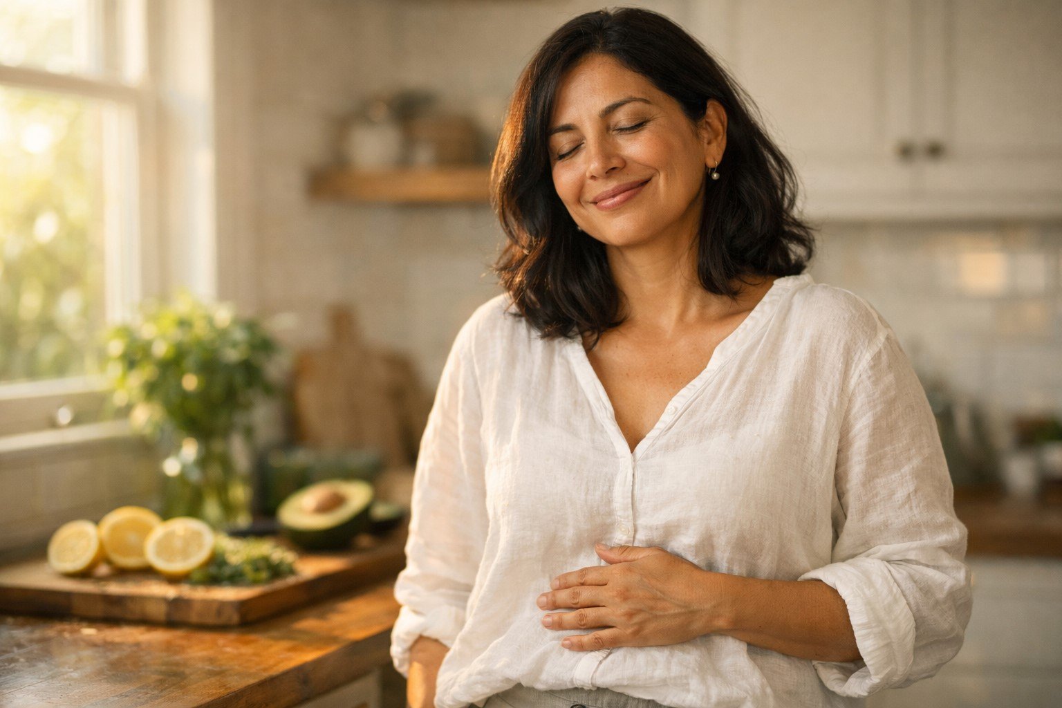 Mujer saludable y desinflamada